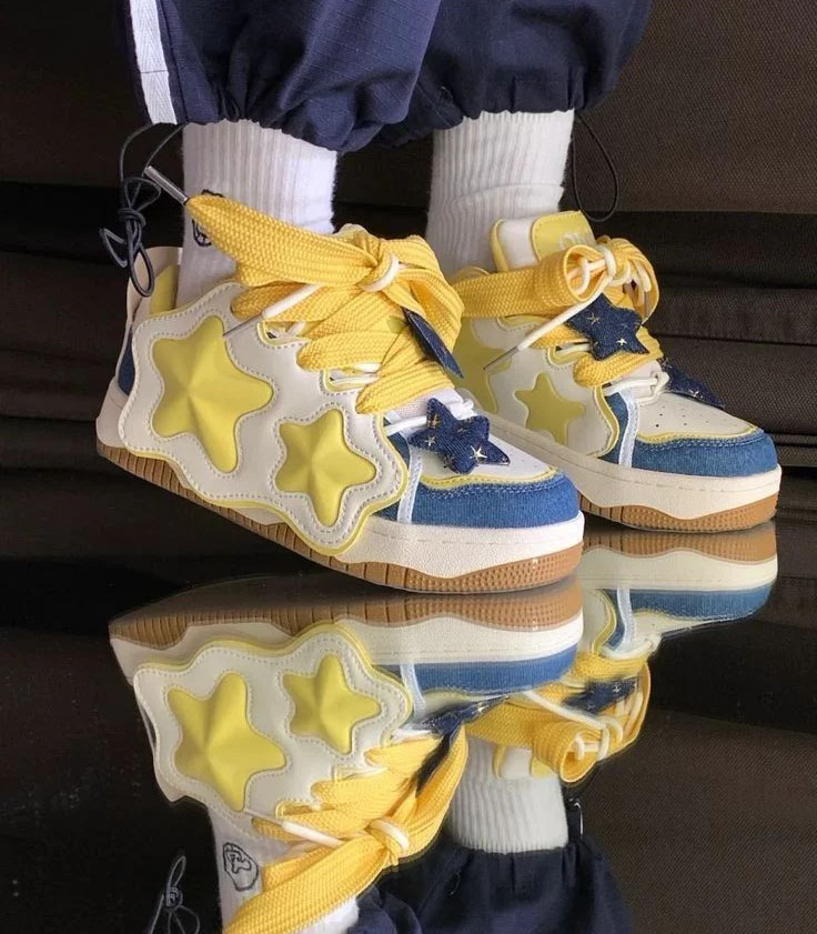 yellow star sneakers